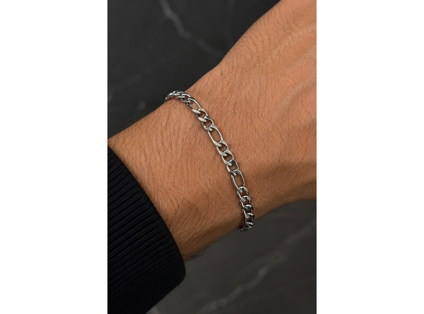 Gümüş Renk Zincir Çelik Bileklik (Unisex)