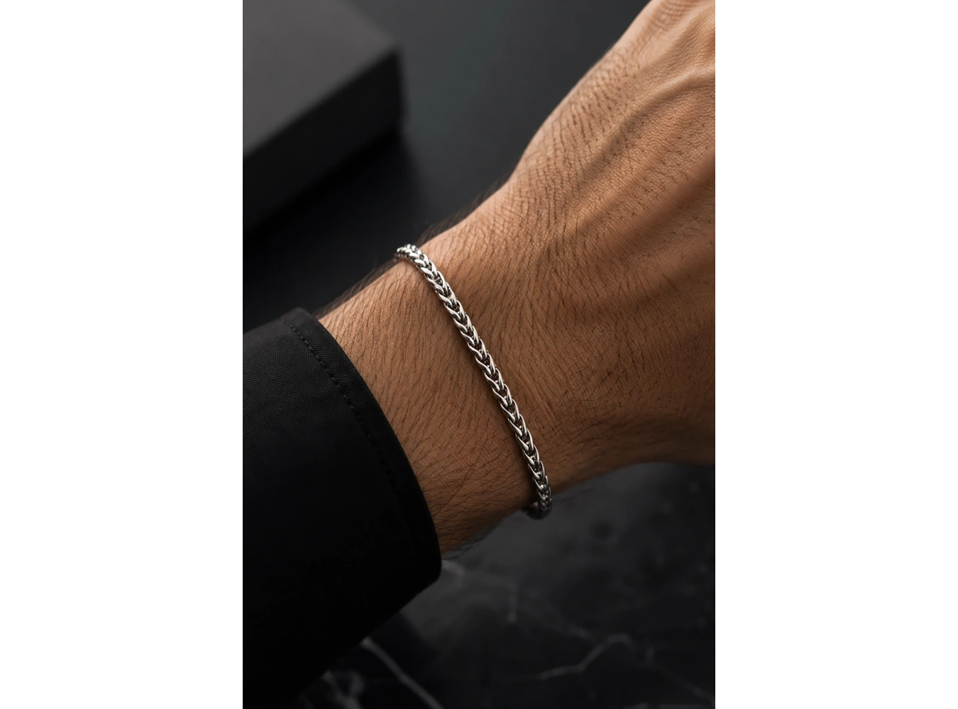 Gümüş Renk Zincir Çelik Bileklik (Unisex)
