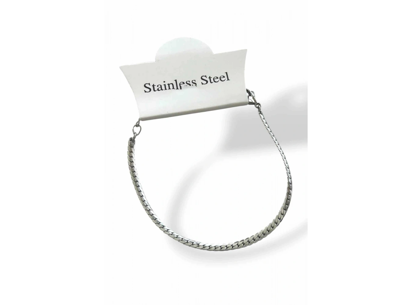 Gümüş Renk Zincir Çelik Bileklik (Unisex)
