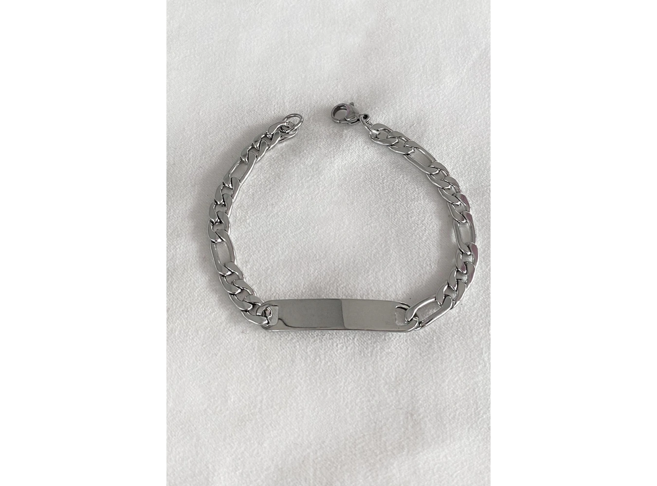 Gümüş Renk Zincir Erkek Çelik Bileklik