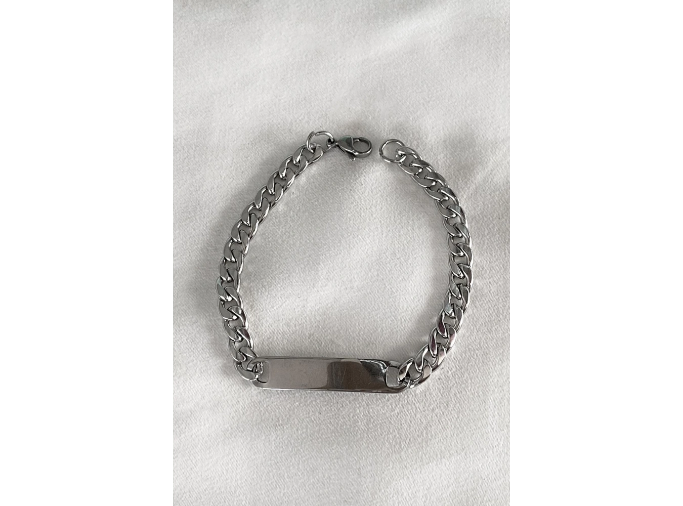 Gümüş Renk Zincir Erkek Çelik Bileklik