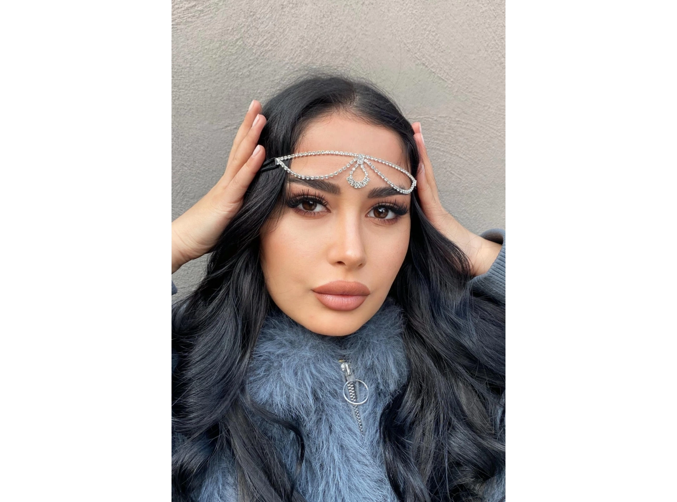 Gümüş Renk Alınlık, Kristal Taşlı Saç Aksesuarı, Gelin Tacı, Nişan Nikâh Kına Saç Aksesuarı