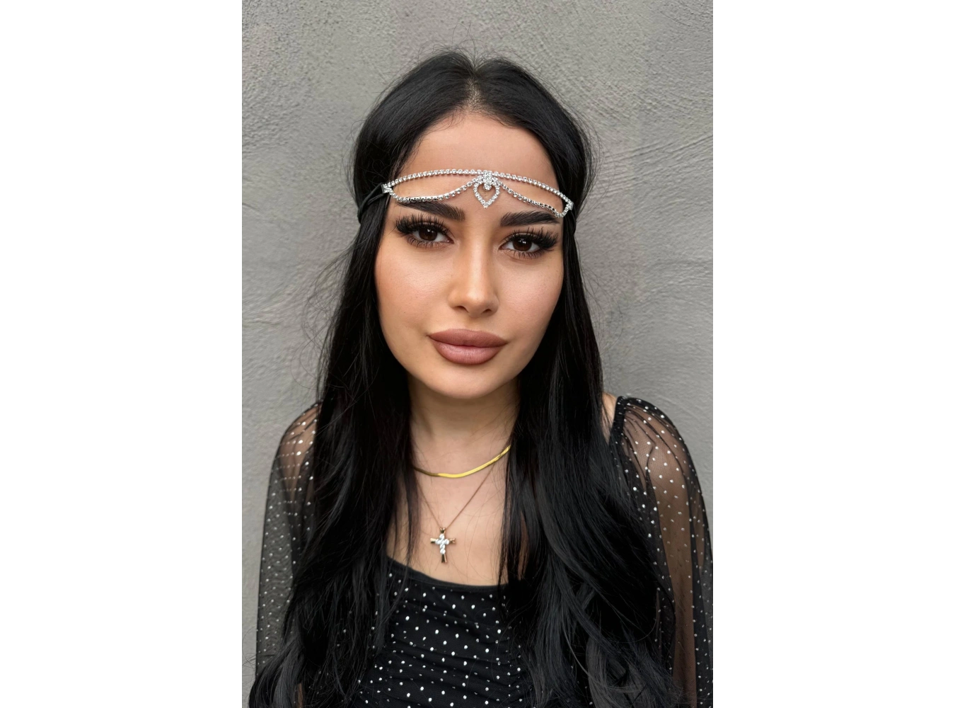 Gümüş Renk Alınlık, Kristal Taşlı Saç Aksesuarı, Gelin Tacı, Nişan Nikah Kına Saç Aksesuarı