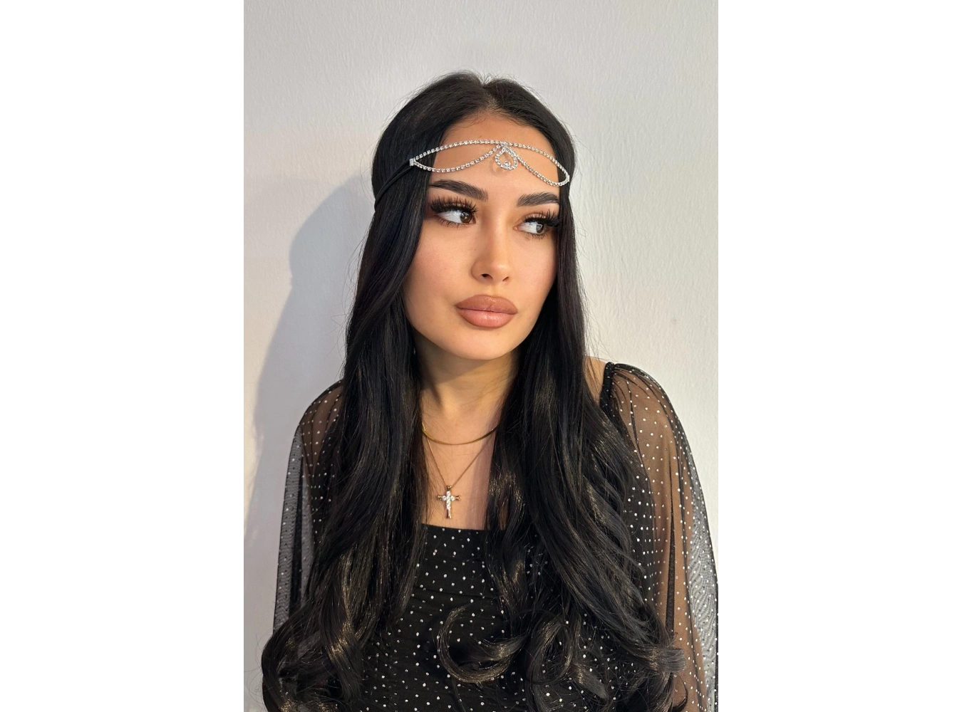 Gümüş Renk Alınlık, Kristal Taşlı Saç Aksesuarı, Gelin Tacı, Nişan Nikah Kına Saç Aksesuarı