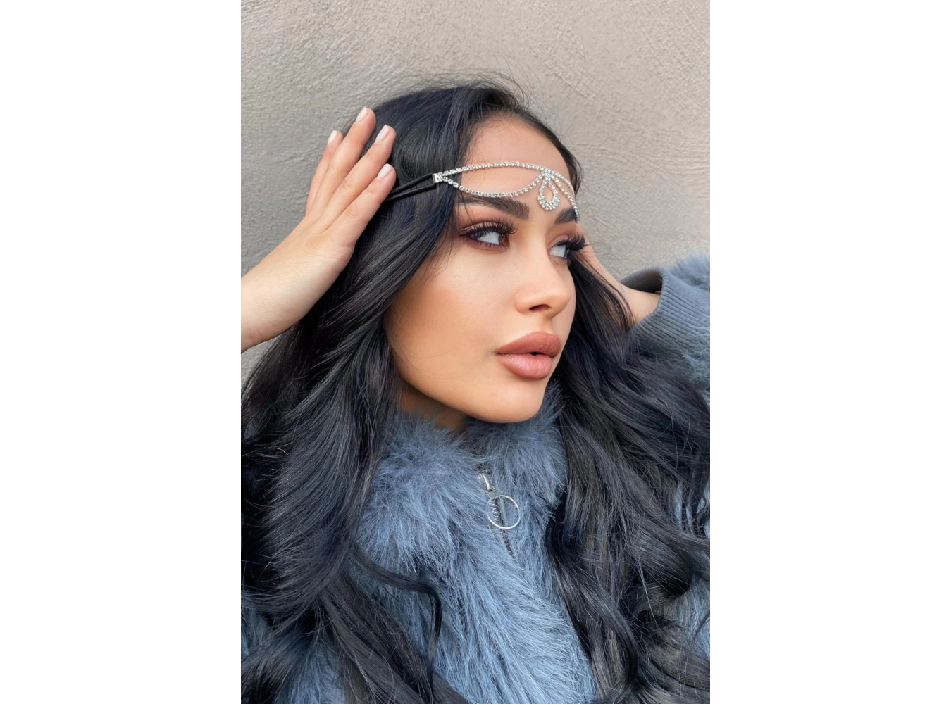 Gümüş Renk Alınlık, Kristal Taşlı Saç Aksesuarı, Gelin Tacı, Nişan Nikâh Kına Saç Aksesuarı