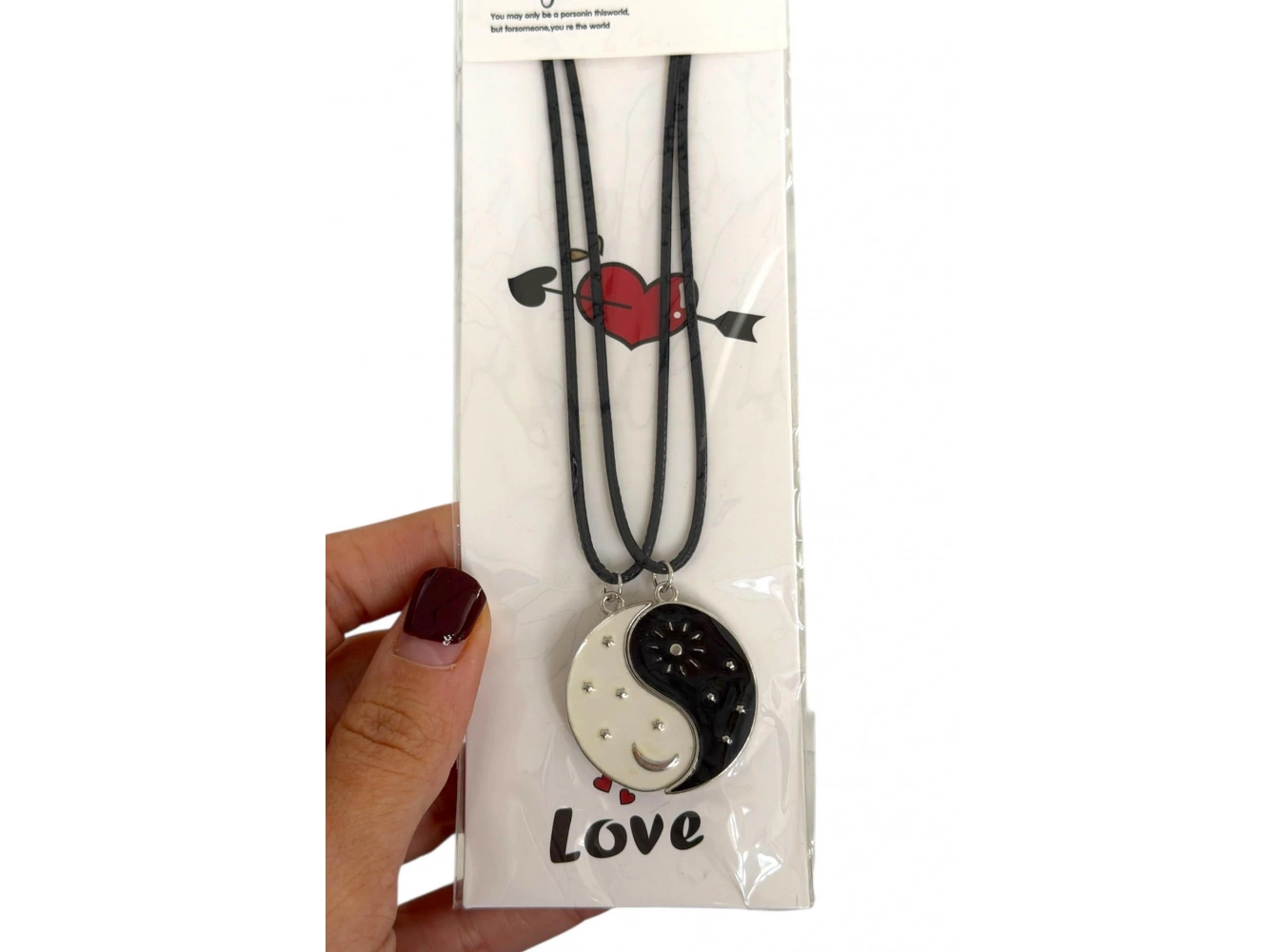 Gümüş Ve Ay Figürlü İkili Çelik Çift/ Best Friend Kolyesi