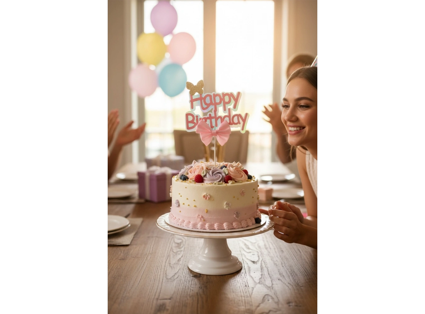 Happy Birthday Yazılı Pasta Süsü