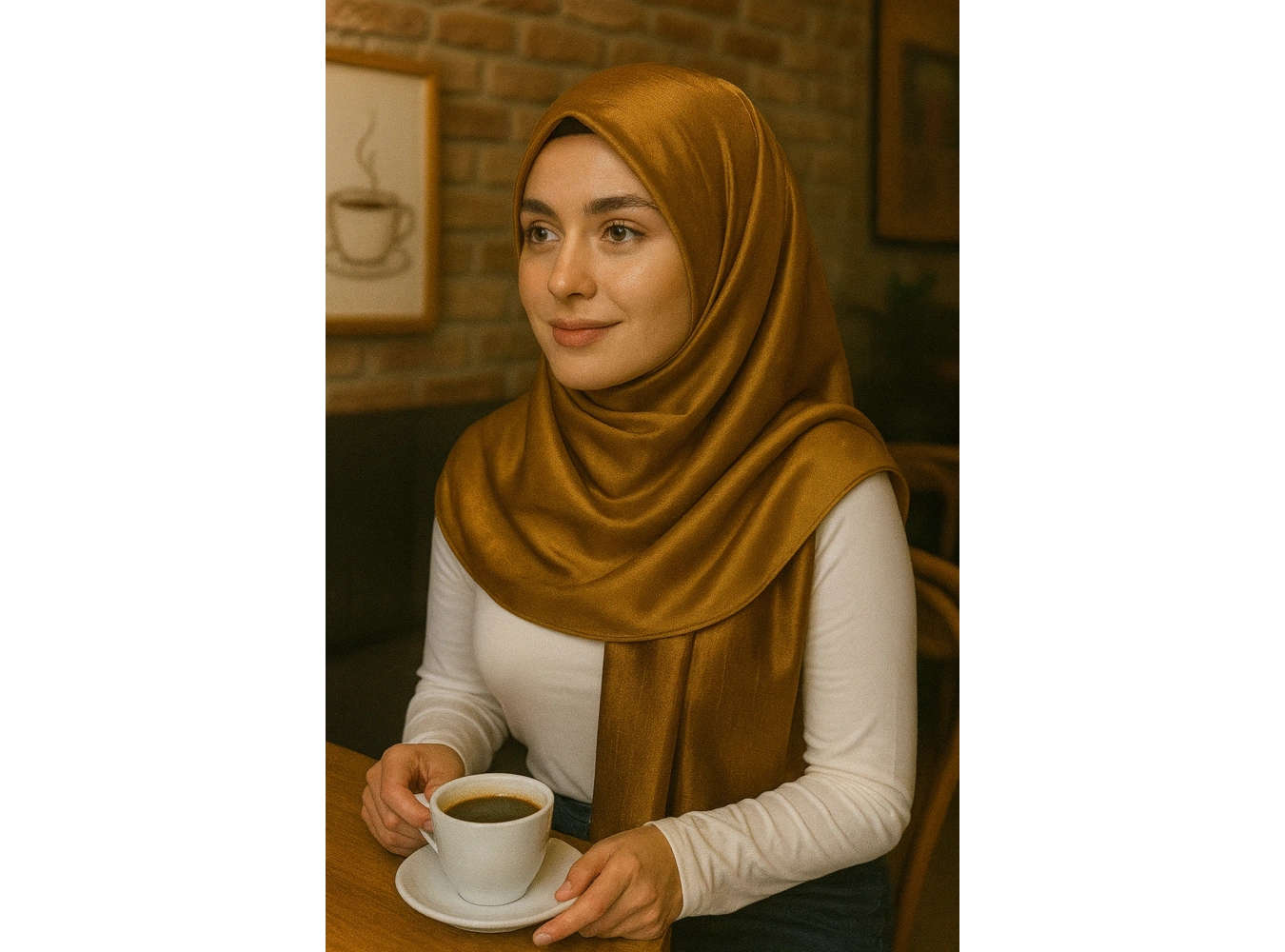 Hardal Renk Tafta Şal