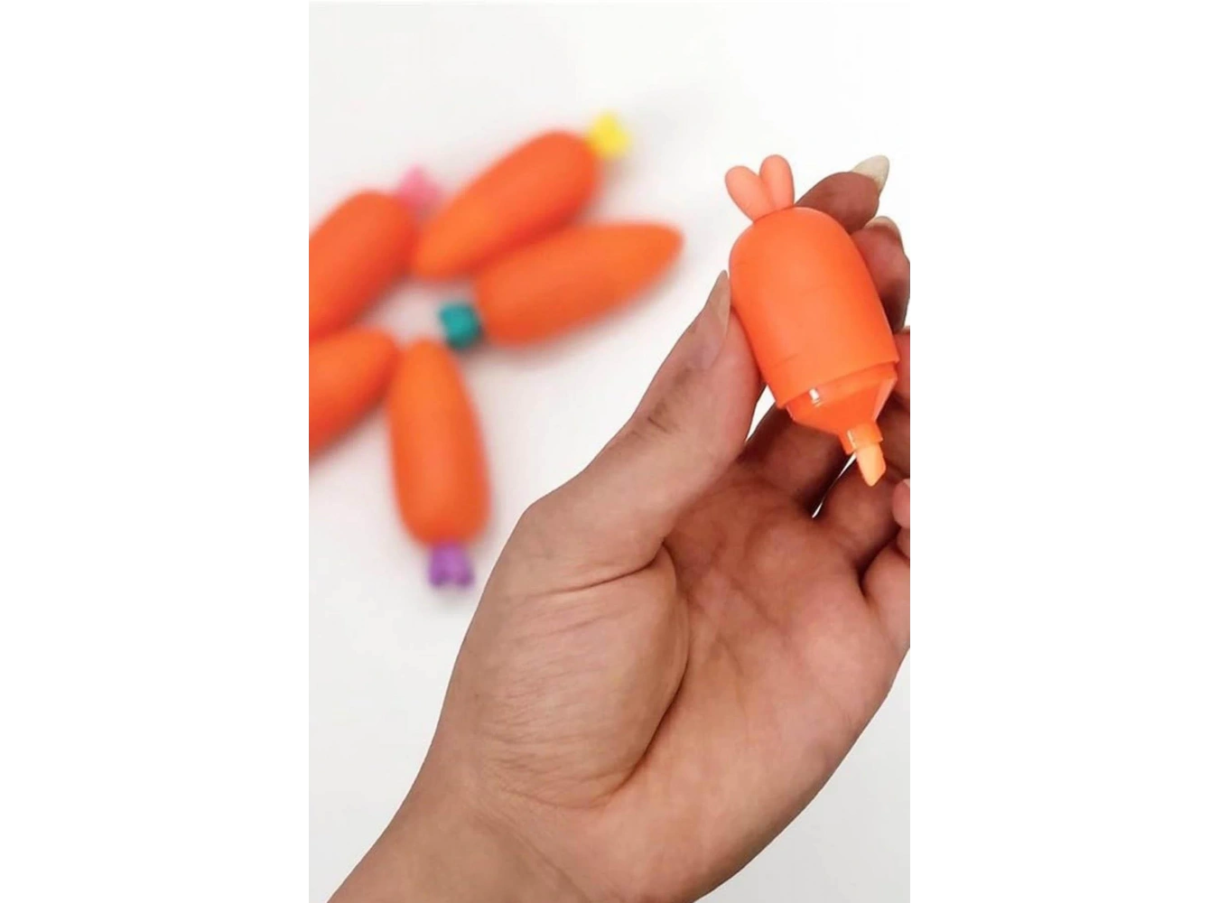 Havuç Figürlü 4lü Fosforlu Kalem Set