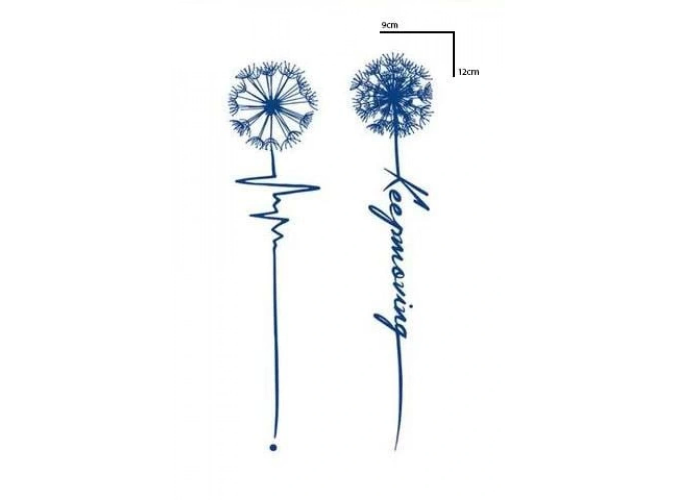 Hindiba Çiçeği Figürlü 12 Saat Sonra Kararan Geçici Dövme Tattoo