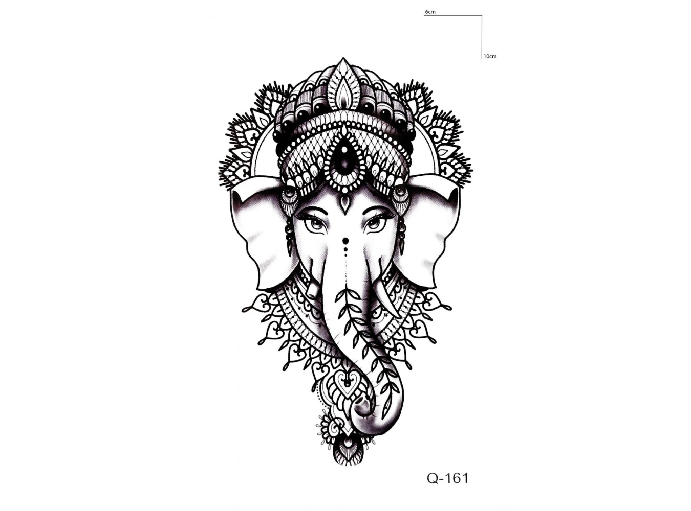 Hindu Tanrısı Fil Mini Geçici Dövme Tattoo