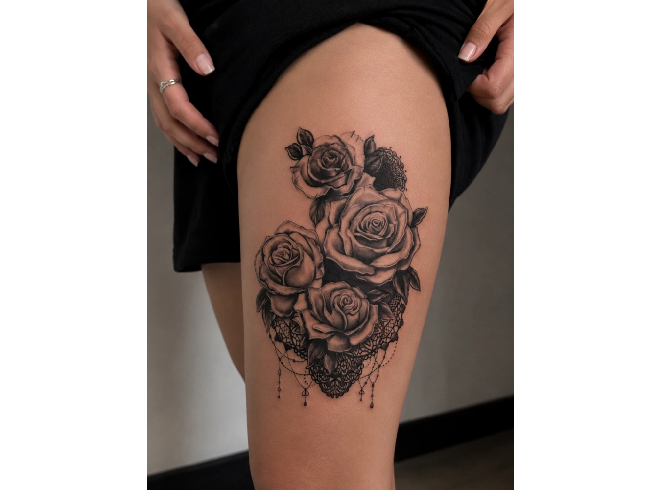 Hint Motifli Gül Geçici Dövme Tattoo