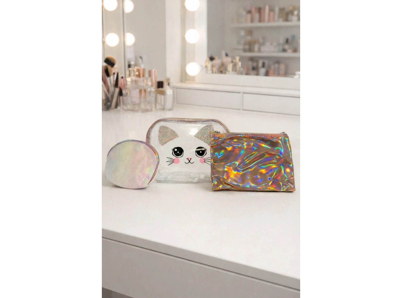 Holagram 3lü Makyaj Çantası