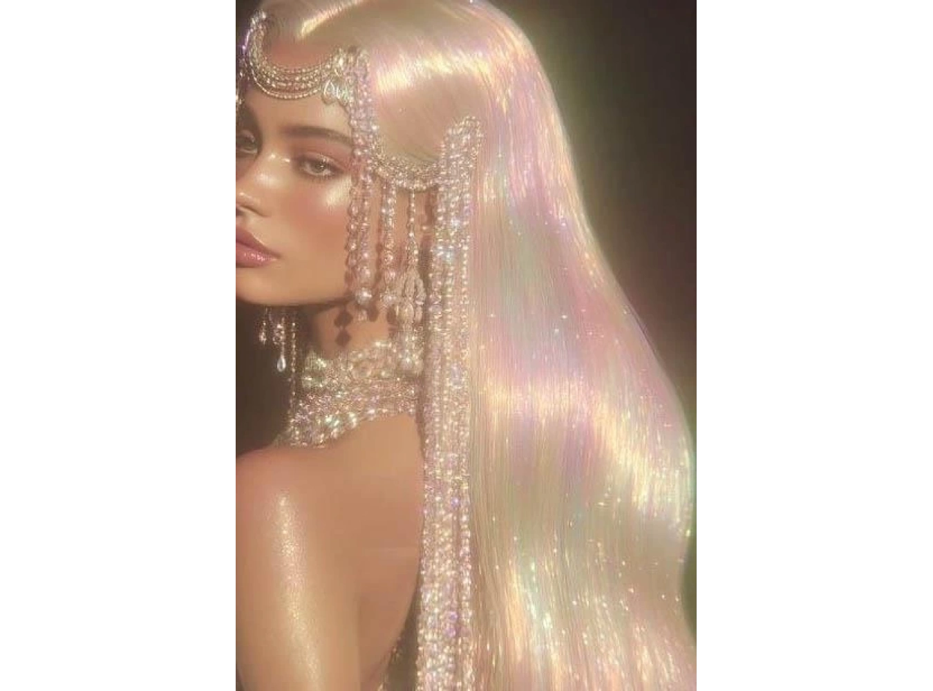 Hologramlı Yan Postiş Hair Tinsel Shiny Hair (50 Cm)