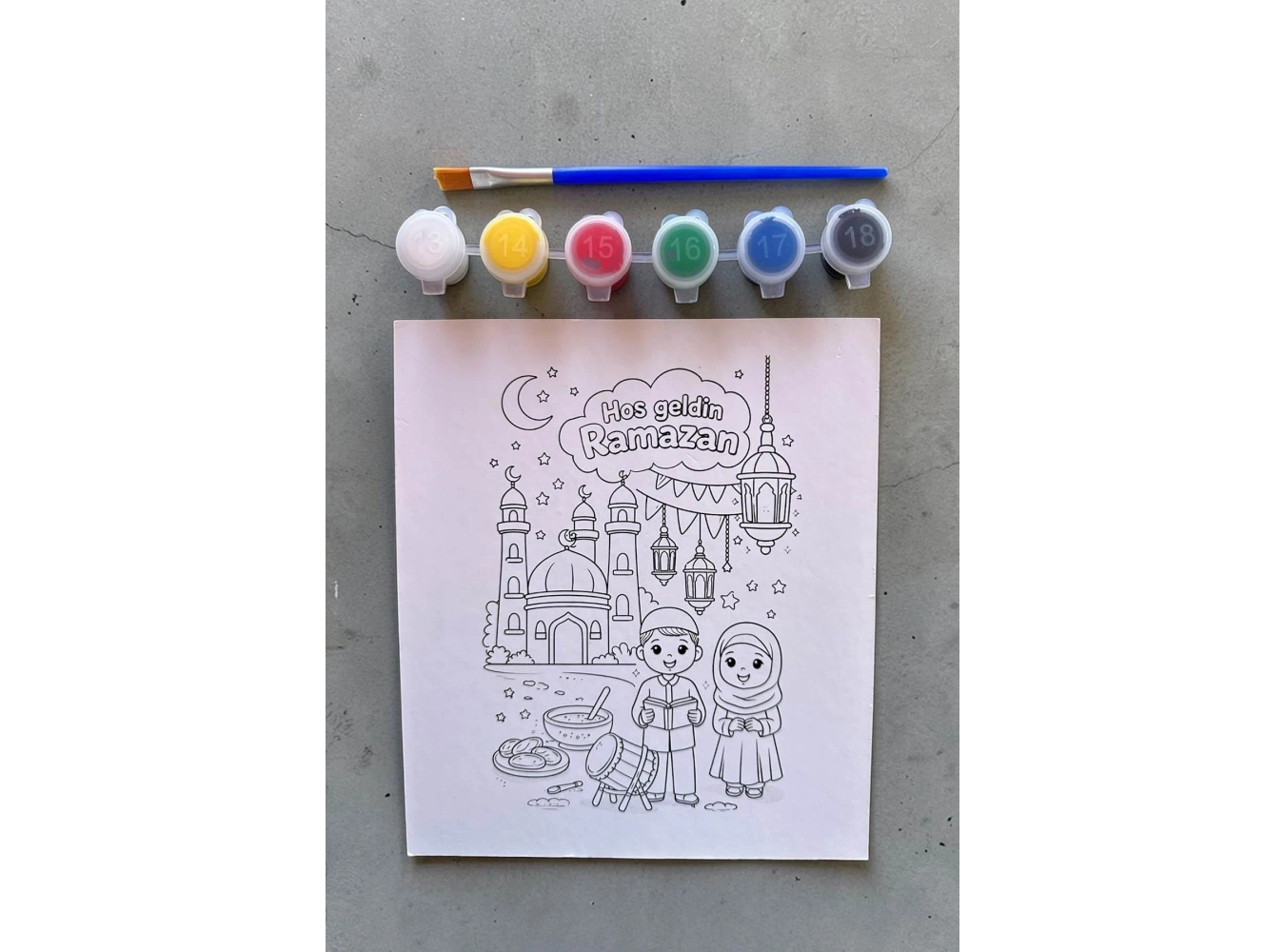 Hoşgeldin Ramazan Yazılı Boyama Seti