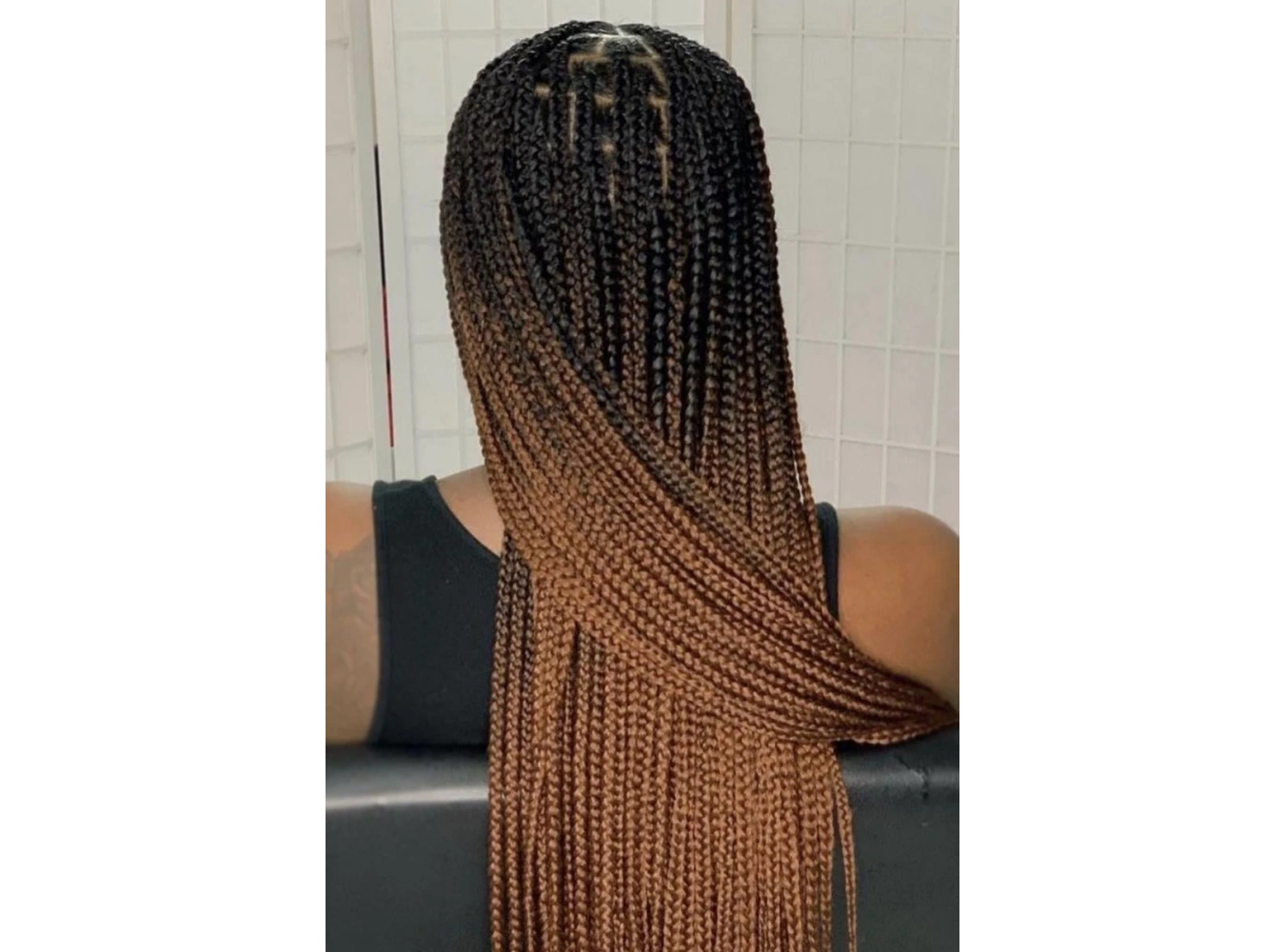 İki Renk Ombreli Afrika Zenci Örgüsü Box Braid Sentetik Saç 60cm 100gr