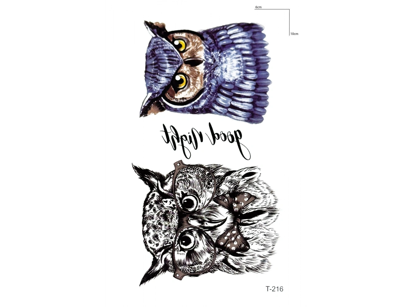 İkili Baykuş Mini Geçici Dövme Tattoo