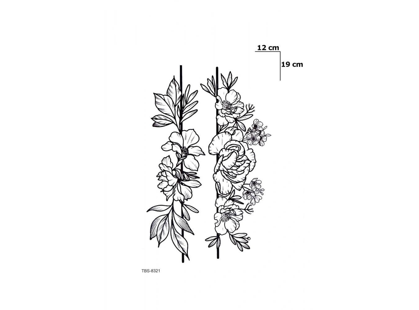 İkili Çiçek Geçici Dövme Tattoo