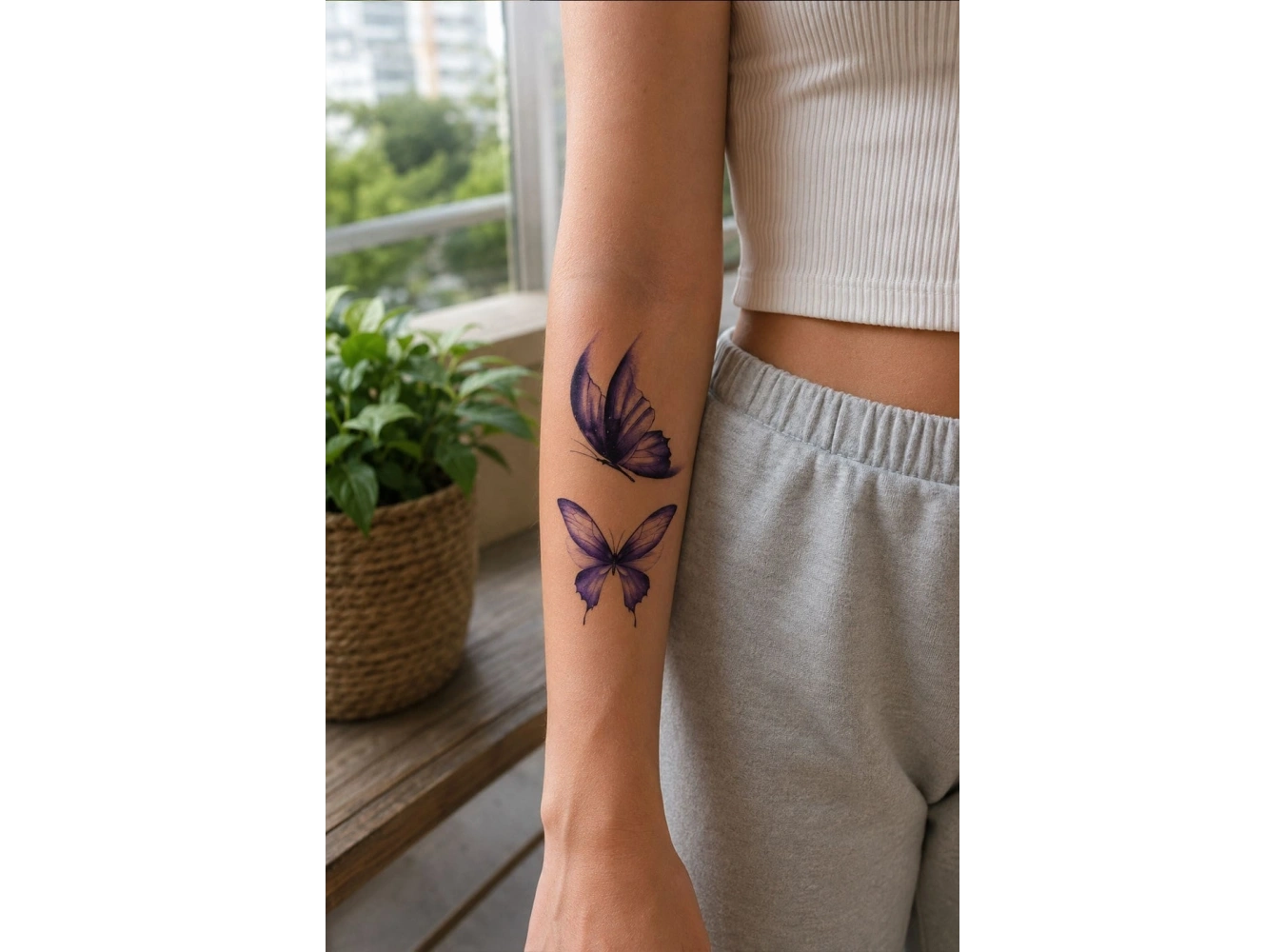 İkili Kelebek Mini Geçici Dövme Tattoo