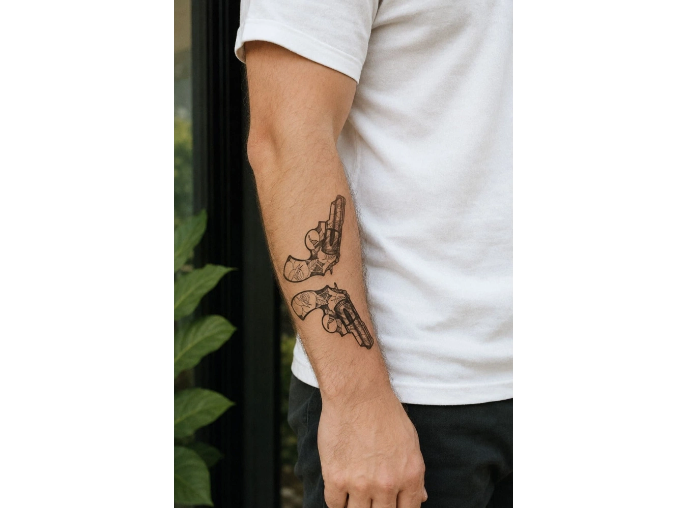 İkili Tabanca Mini Geçici Dövme tattoo