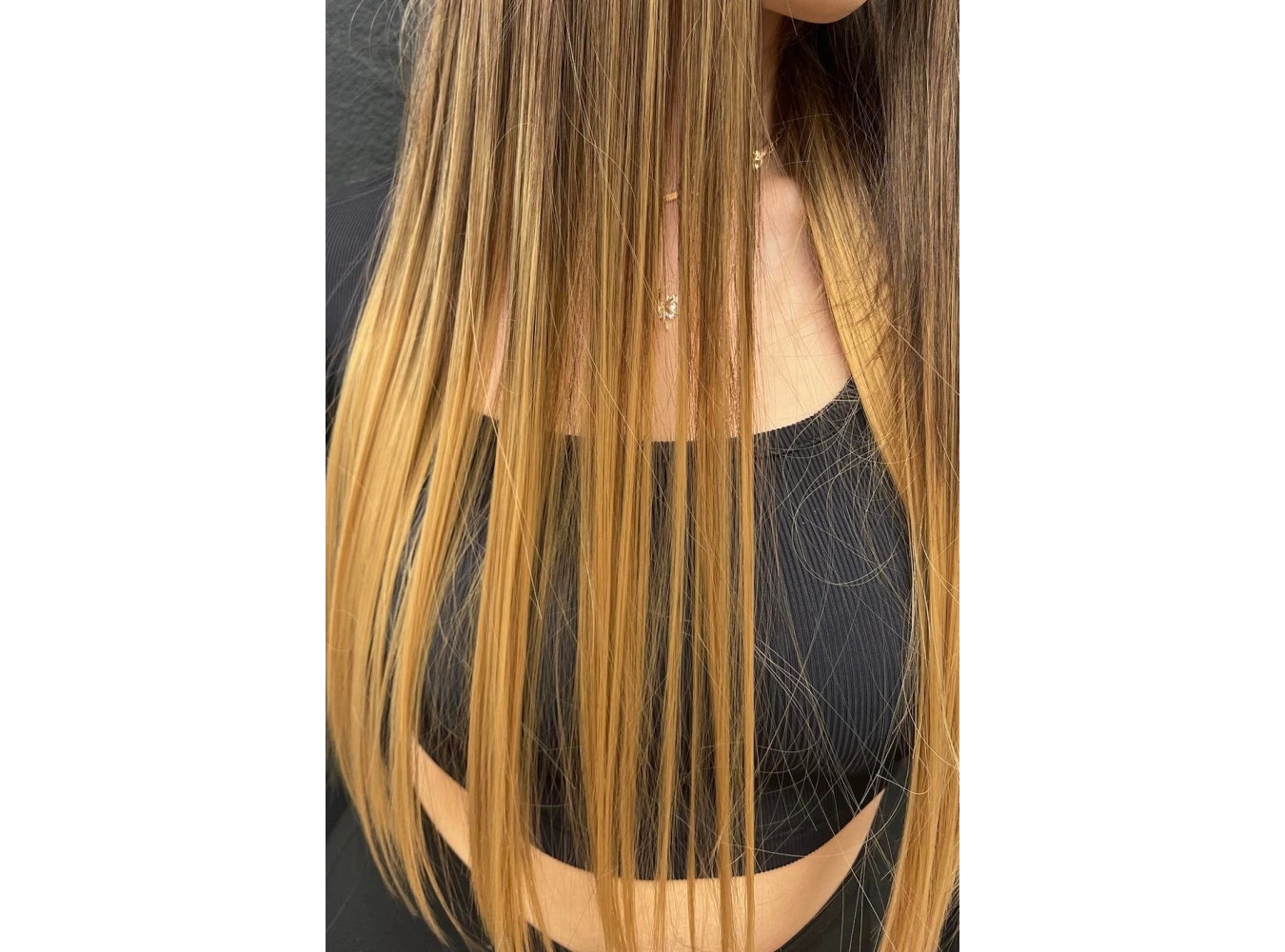 Isıya Dayanıklı Yarım Ay Saç Çıt Çıt / Düz / Kahverengi Sarı Ombreli / 70Cm / 140Gr (HT4T27#)