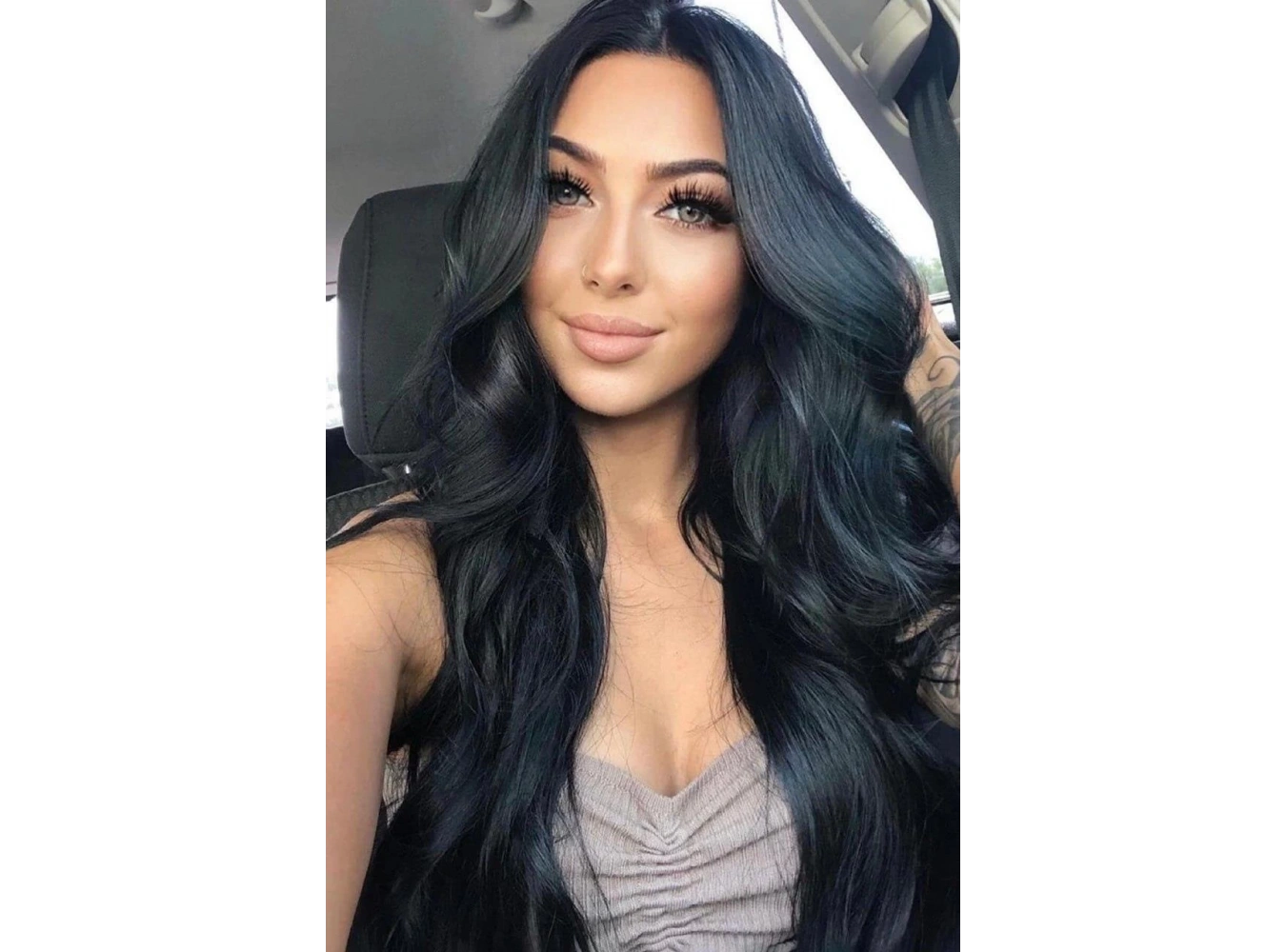 Isıya Dayanıklı Yarımay Çıt Çıt Saç - 1b - Siyah - Dalgalı - 60 Cm - 110 gr (Zeynep)