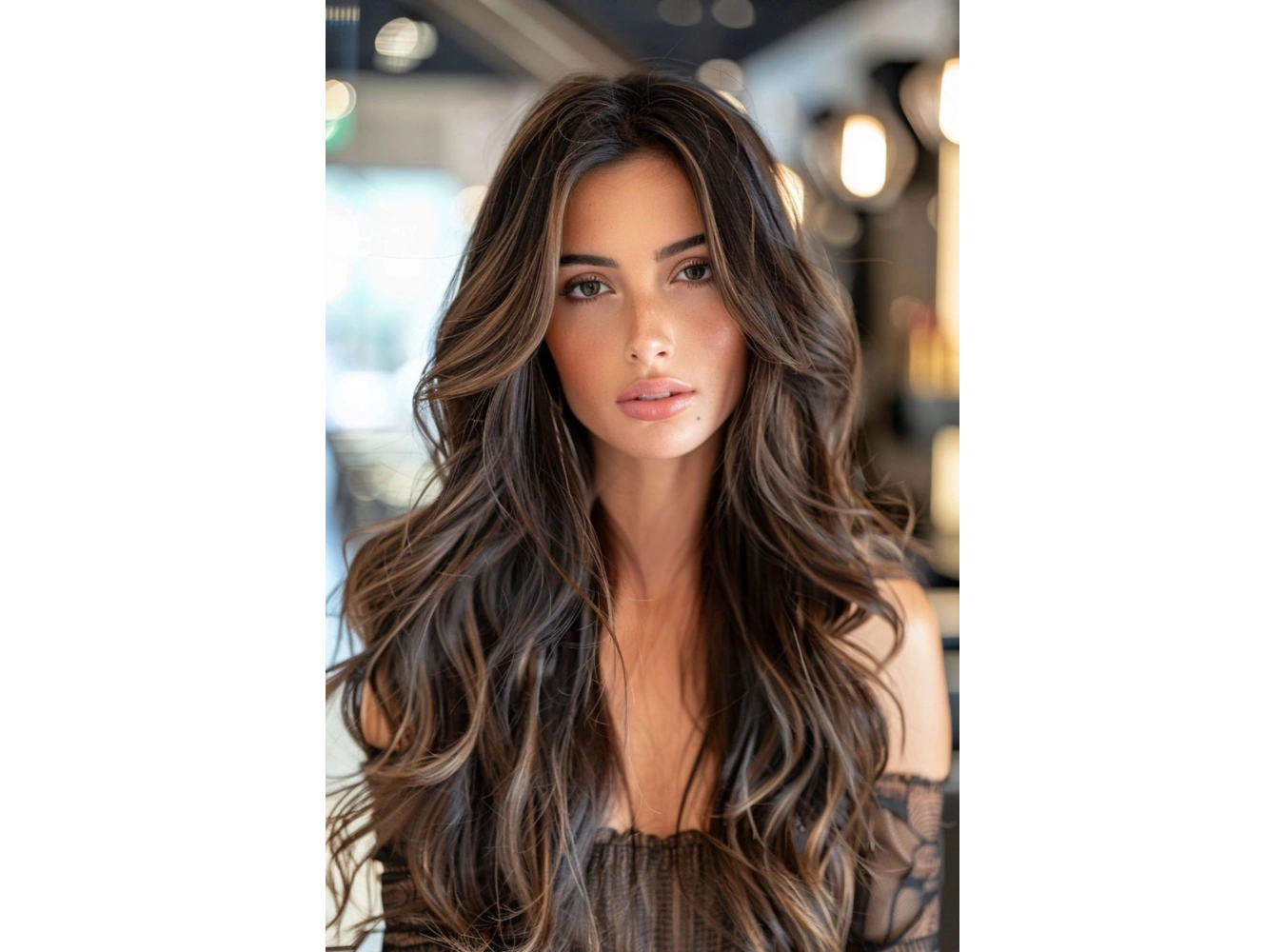 Isıya Dayanıklı Yarımay Çıt Çıt Saç - 2h6 - Kahverengi Balyaj - Dalgalı - 60 Cm - 110 Gr