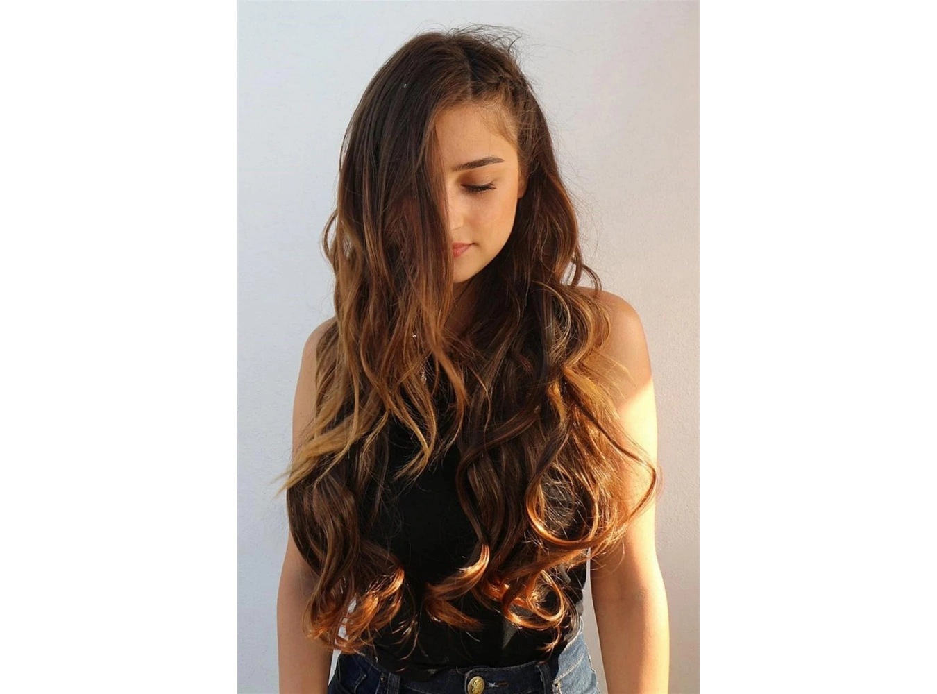 Isıya Dayanıklı Yarımay Çıt Çıt Saç - 2h6 - Kahverengi Balyaj - Dalgalı - 60 Cm - 110 Gr