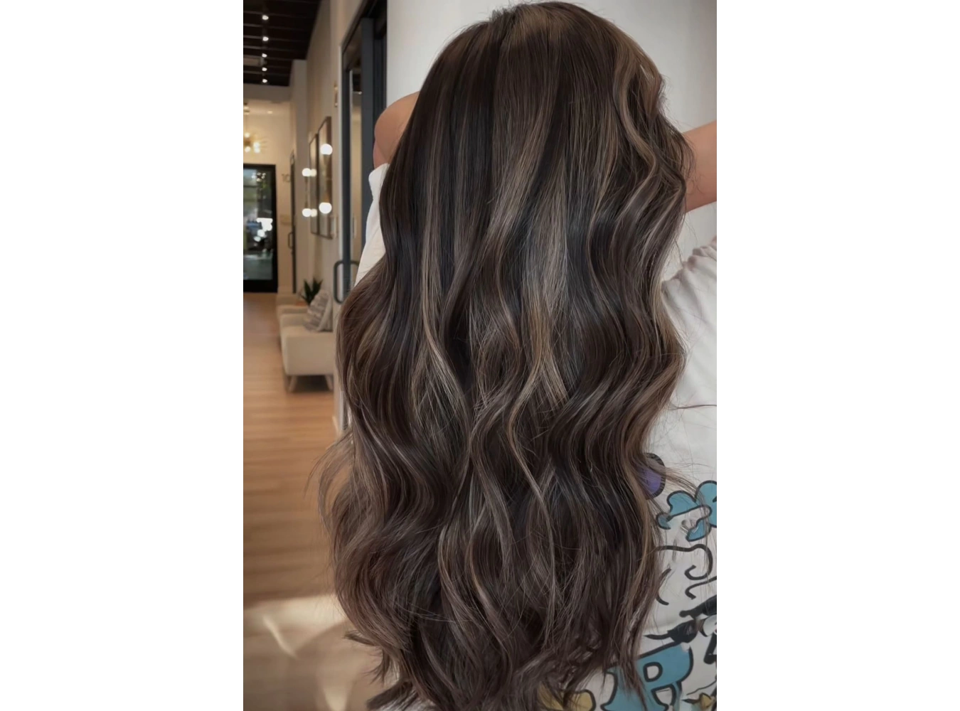 Isıya Dayanıklı Yarımay Çıt Çıt Saç - 2h6 - Kahverengi Balyaj - Dalgalı - 60 Cm - 110 Gr