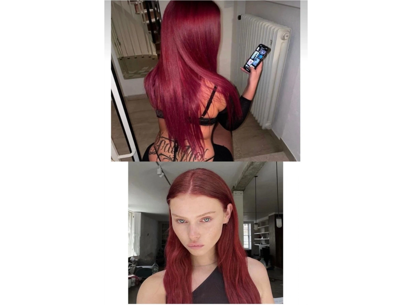 Isıya Dayanıklı Yarımay Çıt Çıt Saç - 39# - Şarap Kızıl - Düz - 60 Cm - 110 Gr (Sevil)