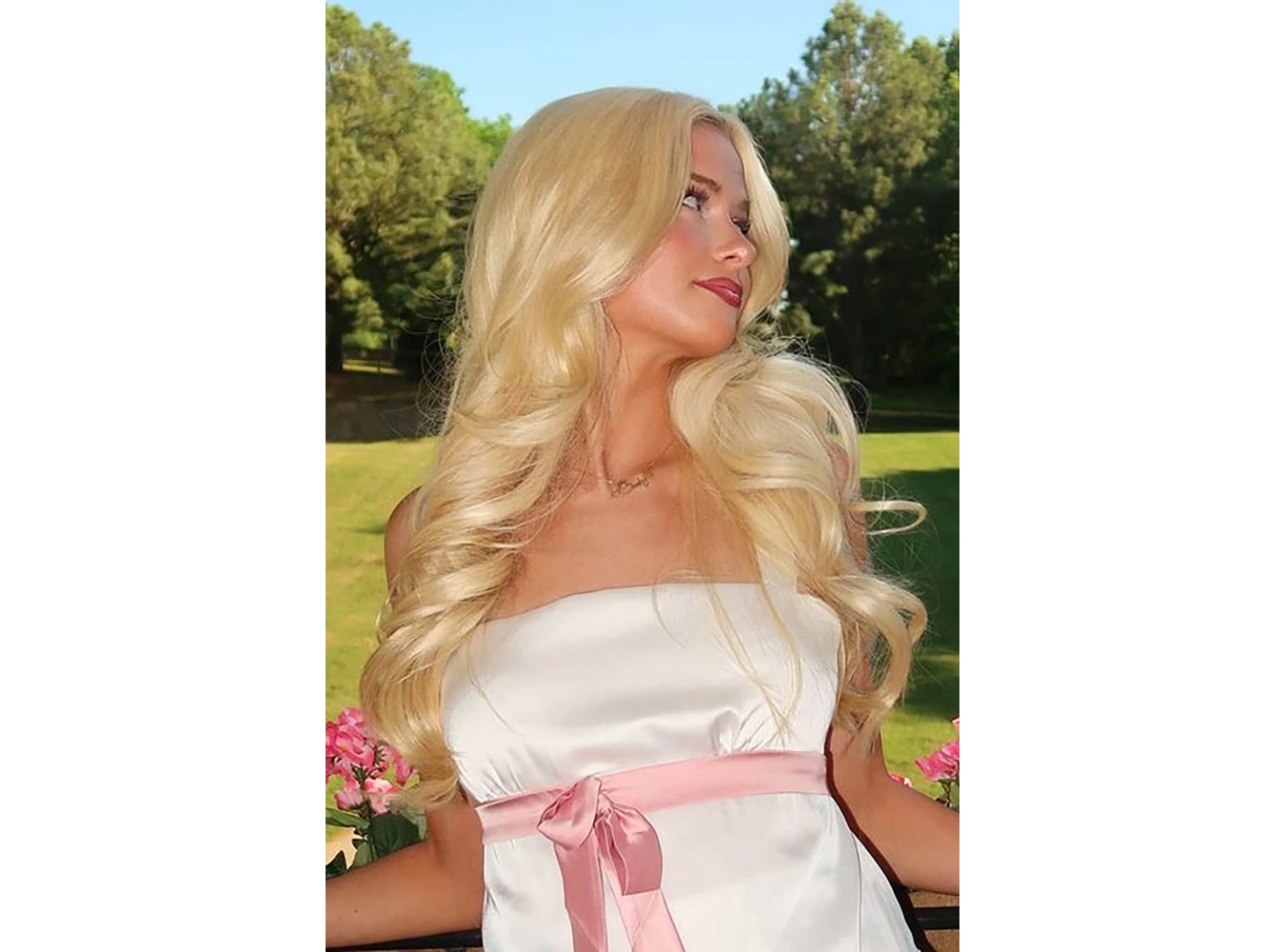 Isıya Dayanıklı Yarımay Çıt Çıt Saç - 613C - Platin Sarı - Dalgalı - 60 Cm - 110 Gr