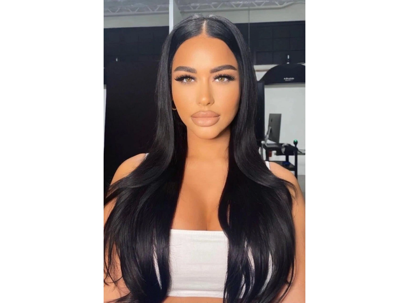 Isıya Dayanıklı Yarımay Çıt Çıt Saç - Ht1 - Siyah-60 Cm - 110 gr 2 Adet Yan Çıt Çıt Saç