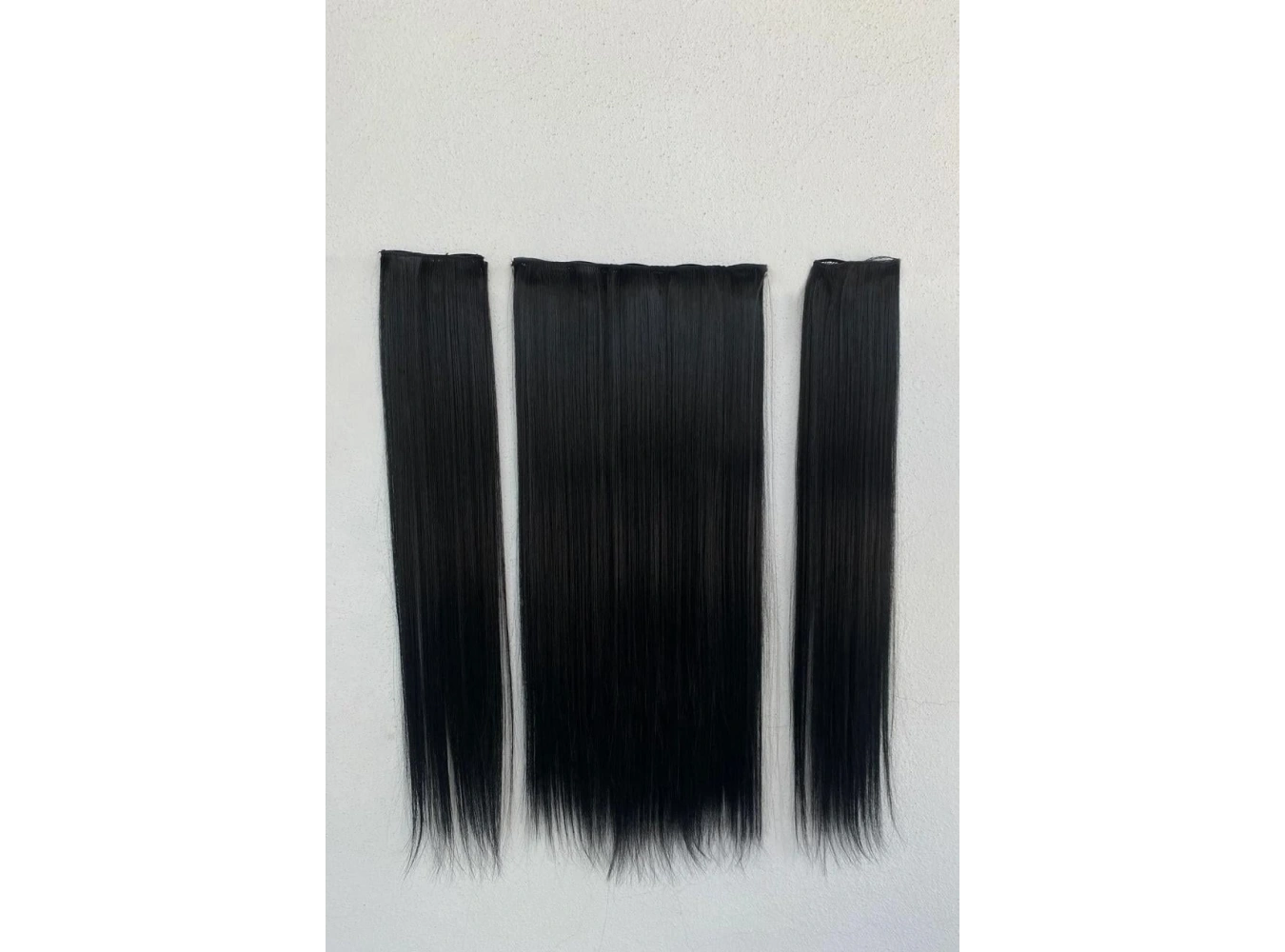 Isıya Dayanıklı Yarımay Çıt Çıt Saç - Ht1 - Siyah-60 Cm - 110 gr 2 Adet Yan Çıt Çıt Saç