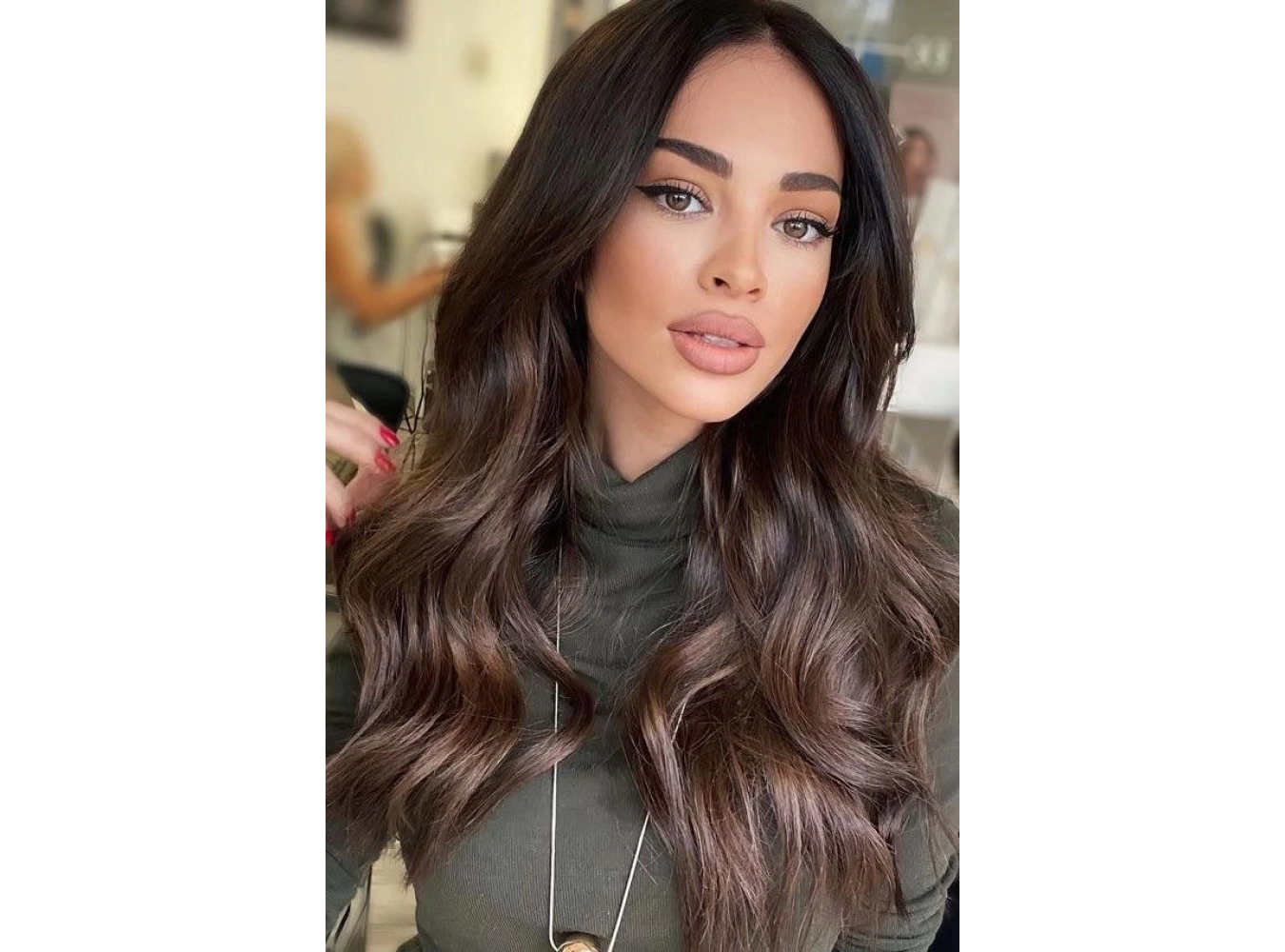 Isıya Dayanıklı Yarımay Çıt Çıt Saç - Ht6k - Kestane Kahvesi - Dalgalı - 60 Cm - 110 Gr (Begüm)