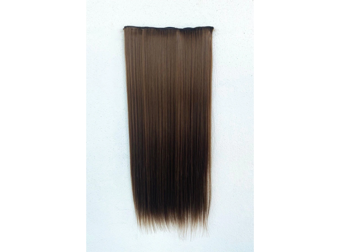 Isıya Dayanıklı Yarımay Çıt Çıt Saç - SH6D- Fındık Kahve - Düz - 60 Cm - 110 Gr (Pınar)