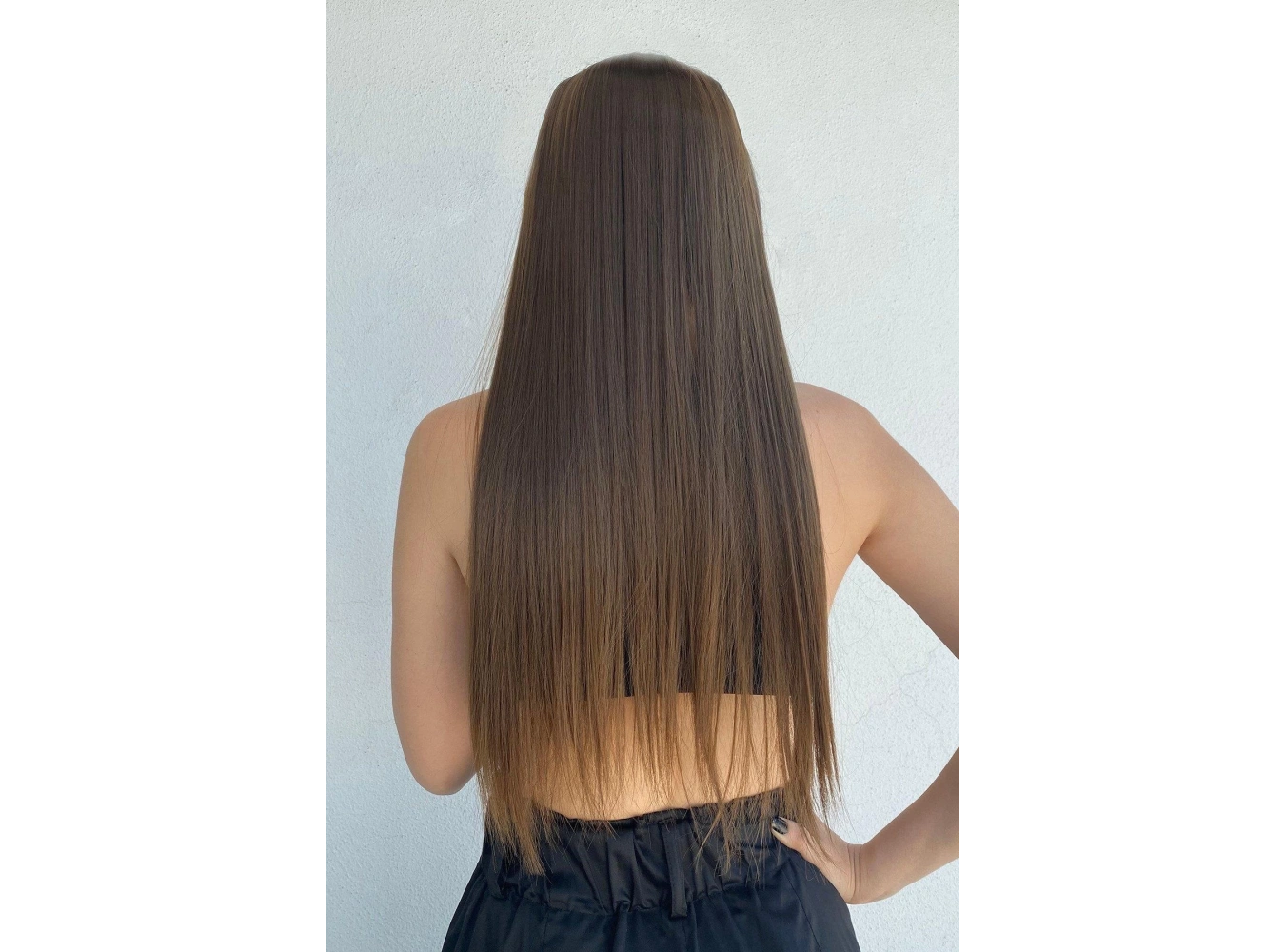 Isıya Dayanıklı Yarımay Çıt Çıt Saç - SH6D- Fındık Kahve - Düz - 60 Cm - 110 Gr (Pınar)