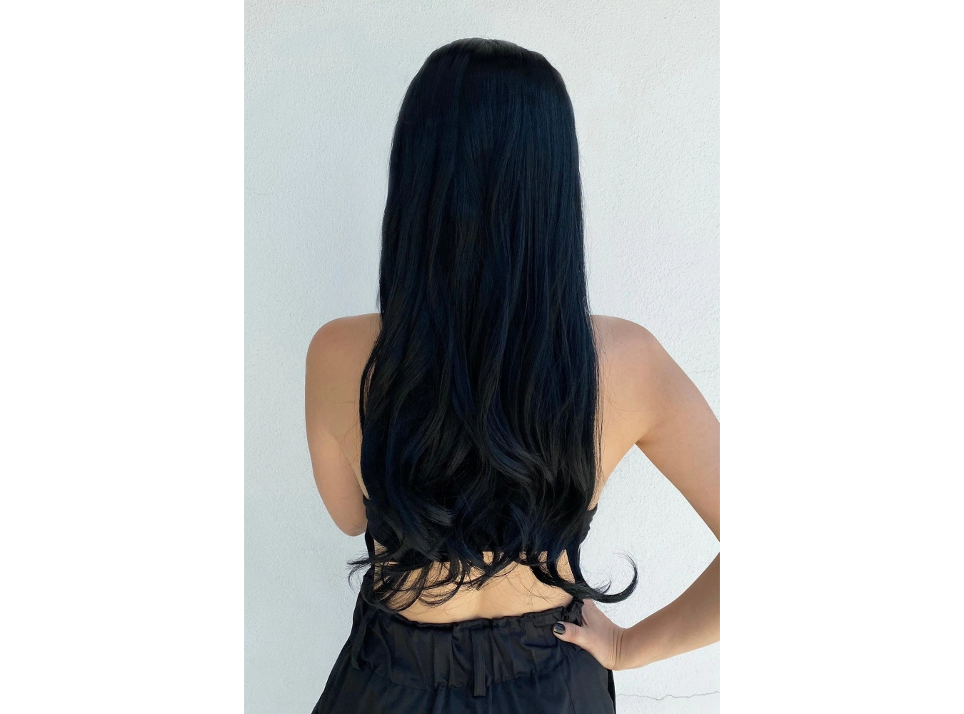 Isıya Dayanıklı Yıkanabilir Yarımay Çıt Çıt Saç - HT1 - Siyah - Dalgalı - 60 Cm - 110 Gr + 2 Adet Yan Çıt Çıt Saç