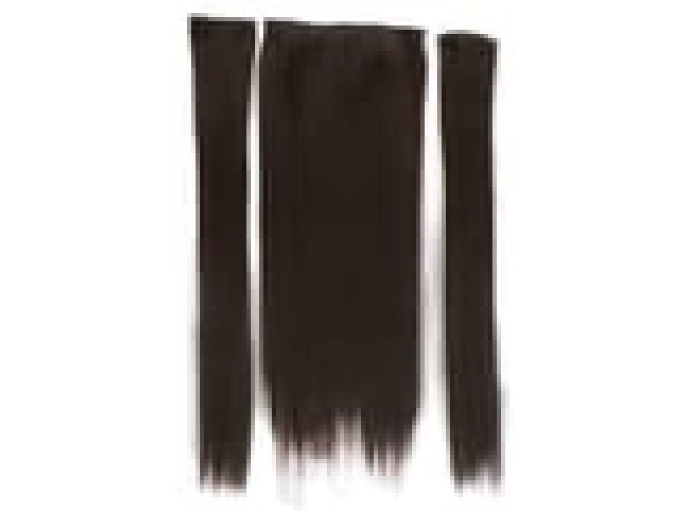 Isıya Dayanıklı Yıkanabilir Yarımay Çıt Çıt Saç - HT4A - Kahverengi - Düz - 60 Cm - 110 Gr + 2 Adet Yan Çıt Çıt Saç (Duygu)