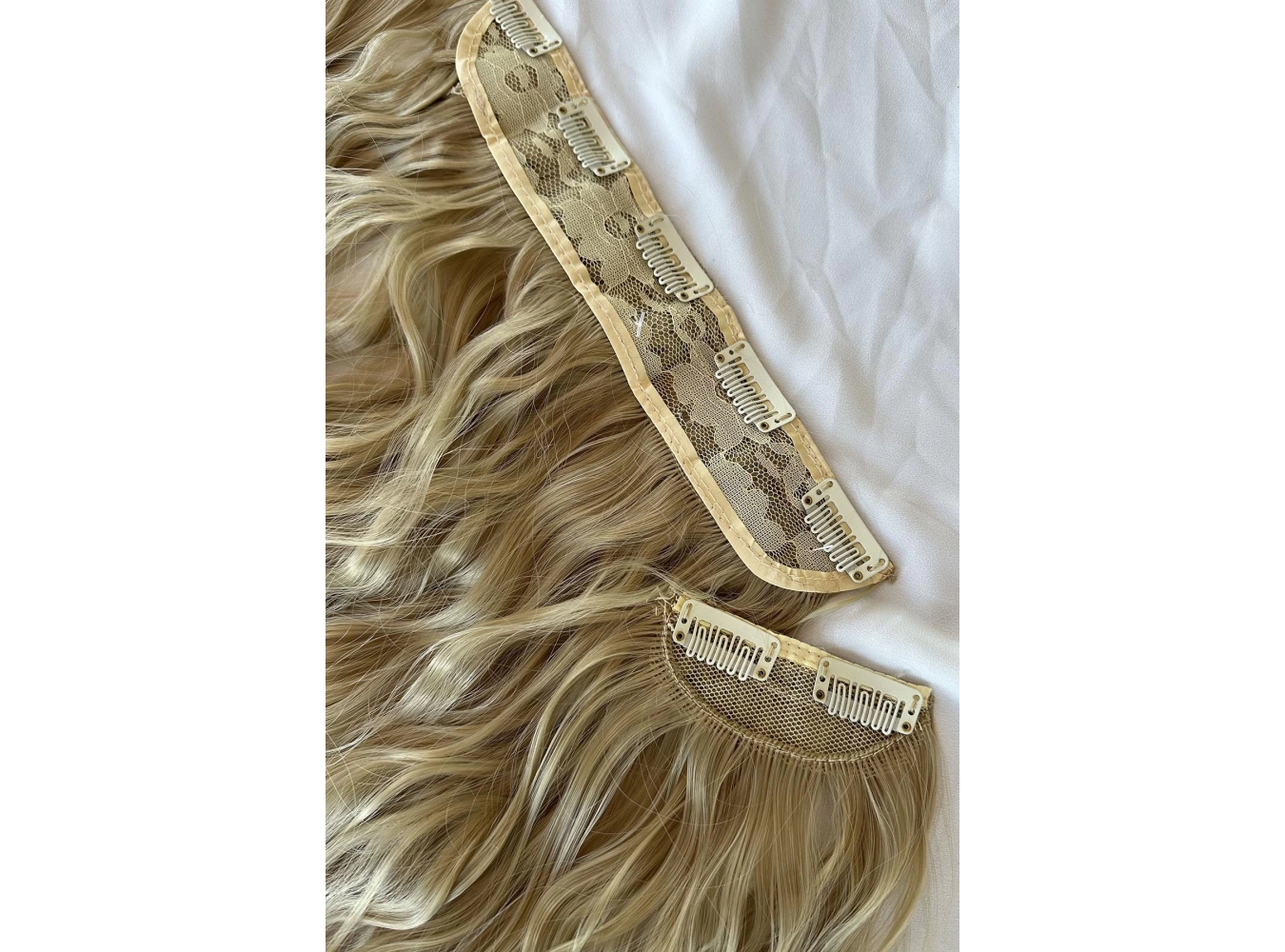 Isıya Dayanıklı Yıkanabilir Yarımay ÇıtÇıt Saç 16# Sarı Renk -Dalgalı-60Cm-110 Gr+2 Adet YanÇıtÇıtSaç