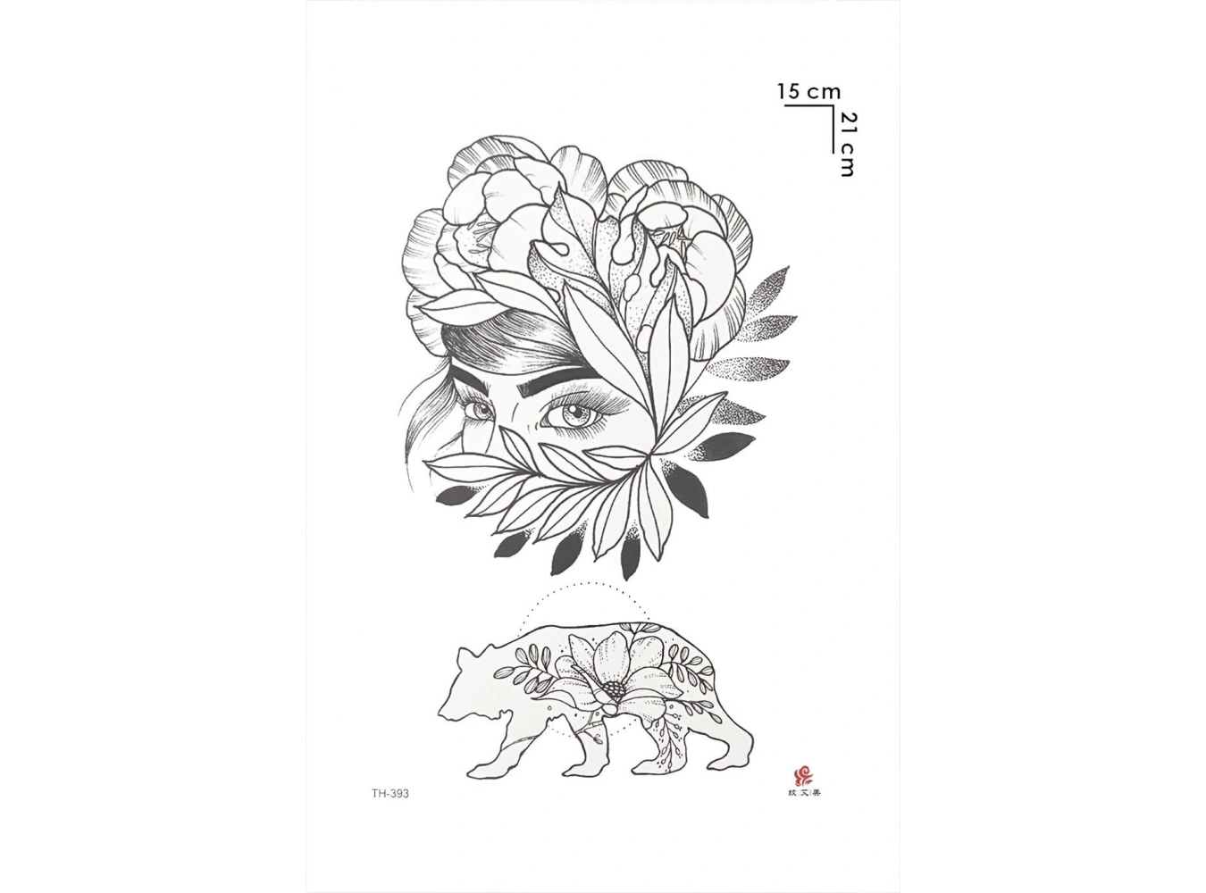 Kadın ve Çiçek Modelli Geçici Dövme Tattoo