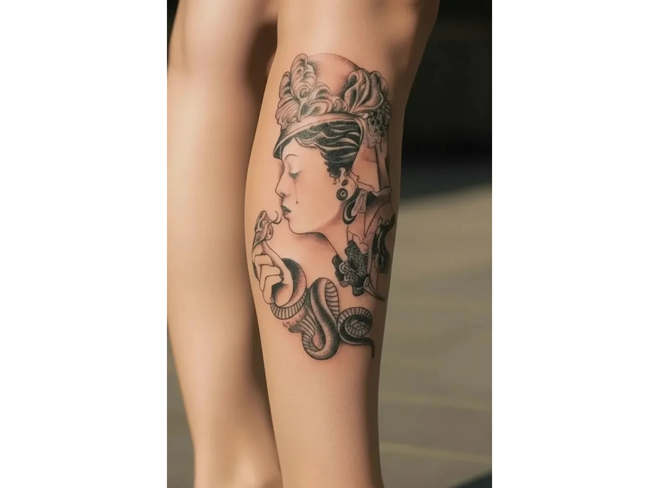 Kadın ve Yılan Modelli Geçici Dövme Tattoo
