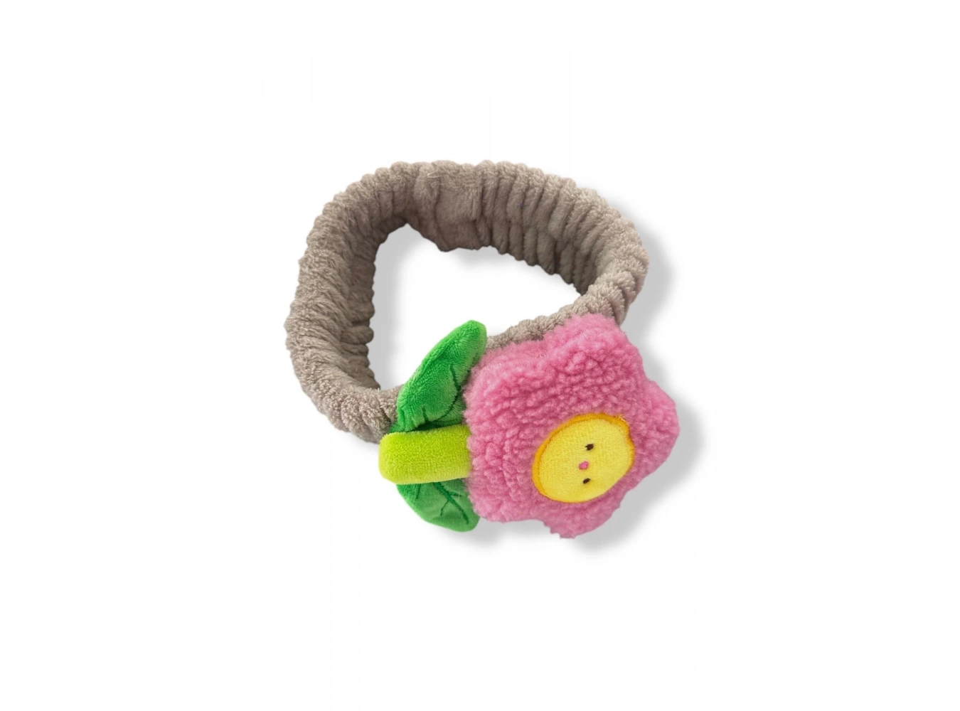 Kahve Renk Çiçek Figürlü Peluş Saç Bandı