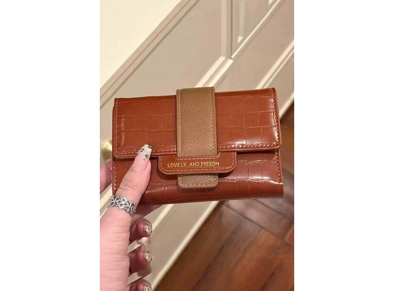 Kahve Renk Deri Kadın Cüzdan/Kartlık