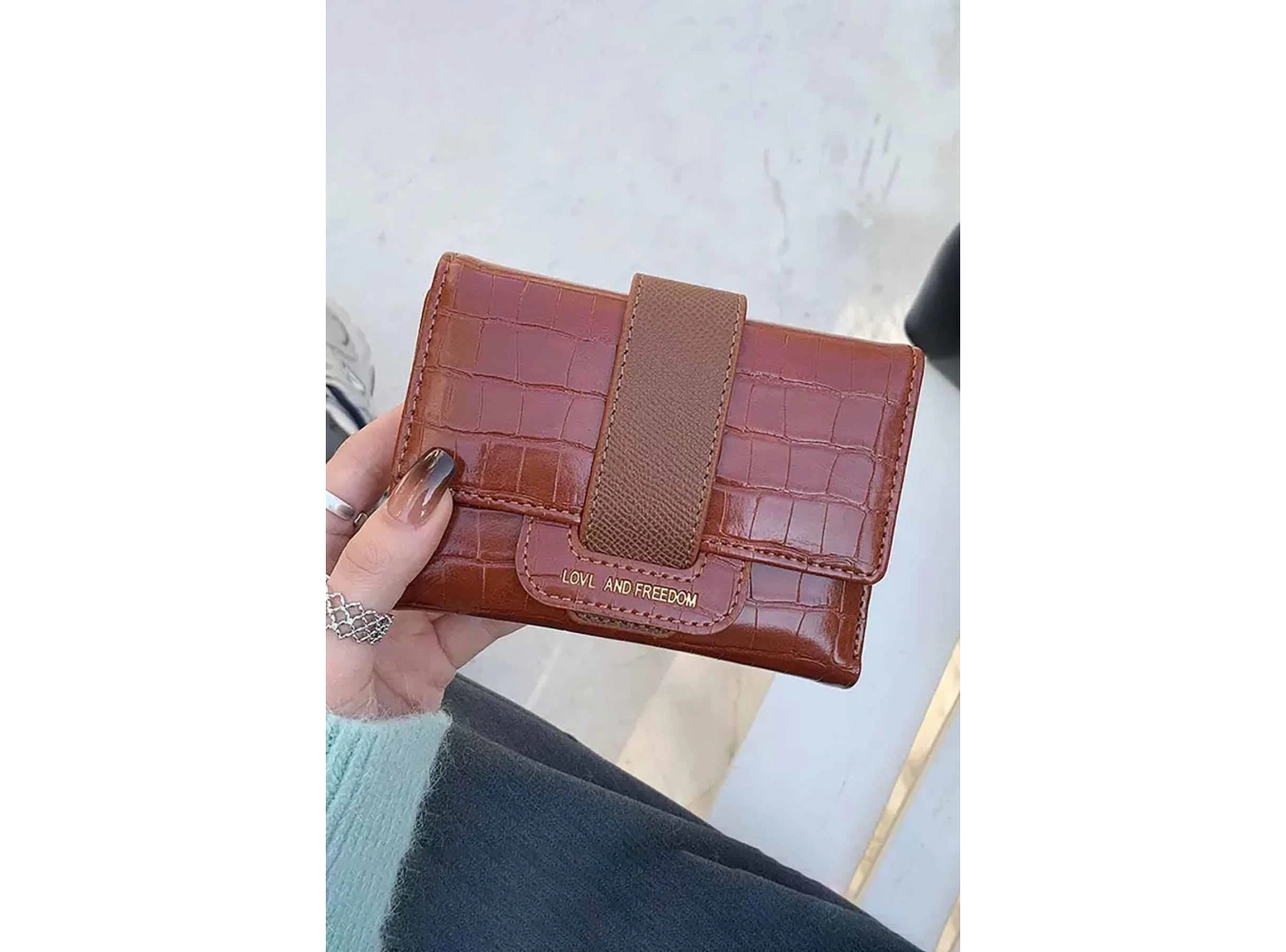 Kahve Renk Deri Kadın Cüzdan/Kartlık