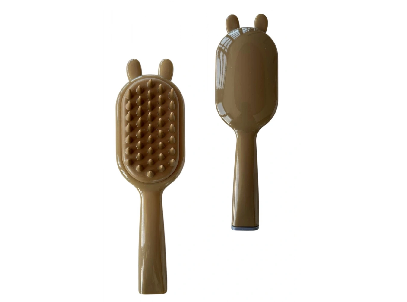 Kahve Renk Kulak Detaylı  Saç Tarama Fırçası/ Tarak