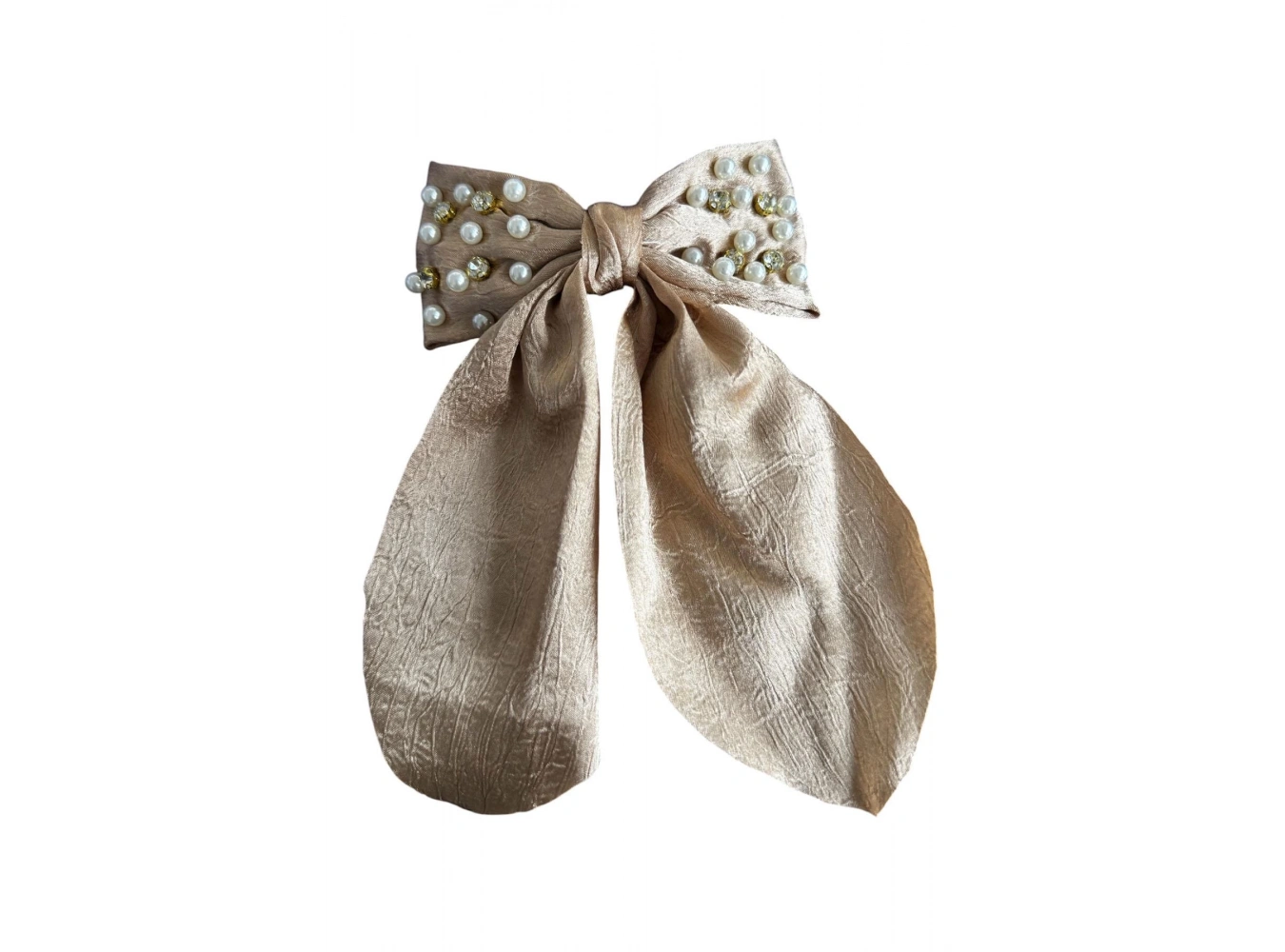 Kahve Renk Kurdele Figürlü İnci Ve Taş Detaylı Otomat Toka