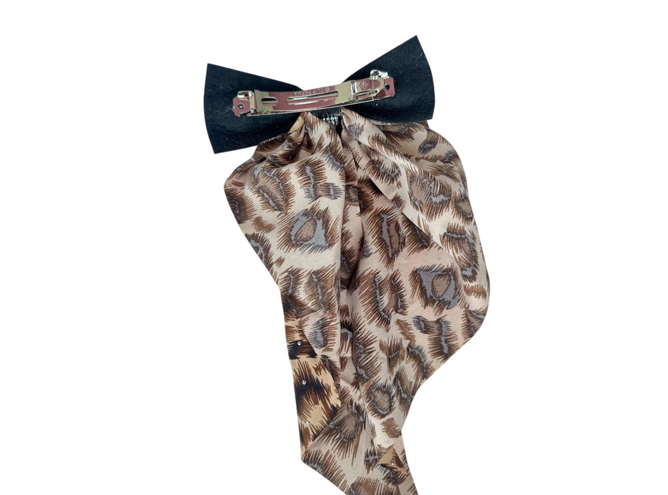 Kahve Renk Leopar Desenli Taş Detaylı Otomat Toka