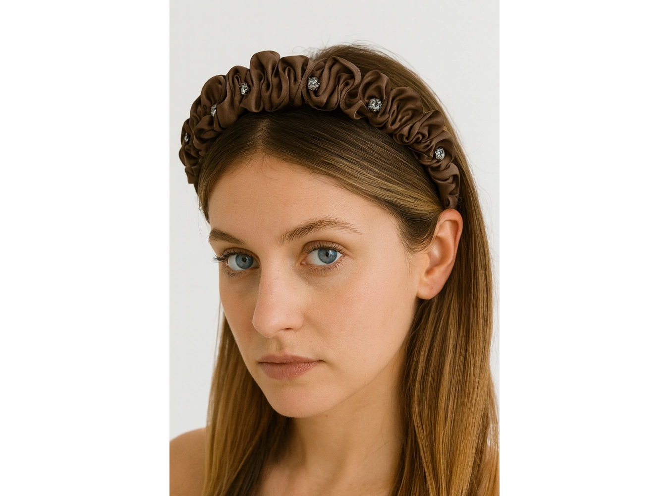 Kahve Renk Taş Detaylı Taç