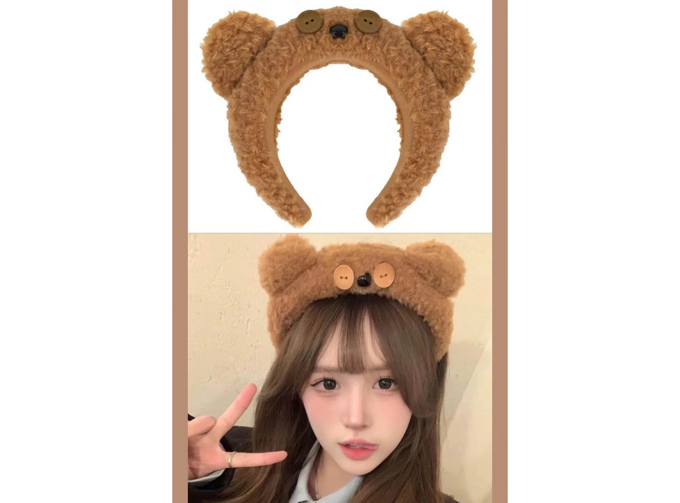 Kahverengi Ayıcık Figürlü Peluş Taç