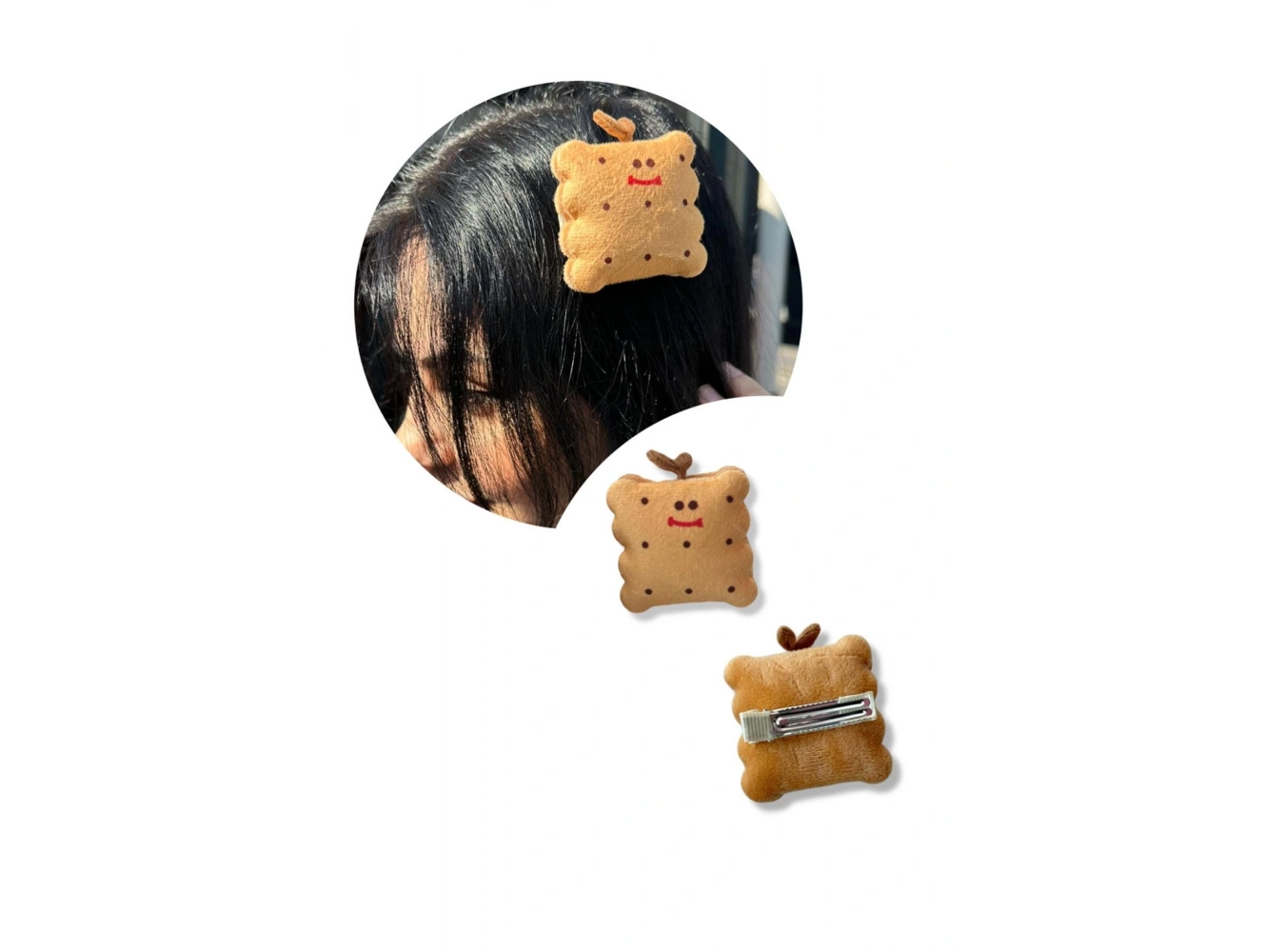 Kahverengi Bisküvi Figürlü Yan Toka